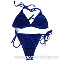 YAOSEN Women Pleuche Velvet Bikini Set Sexy Triangle Swimwear Bathing Suit Blue B07BQSVYCS